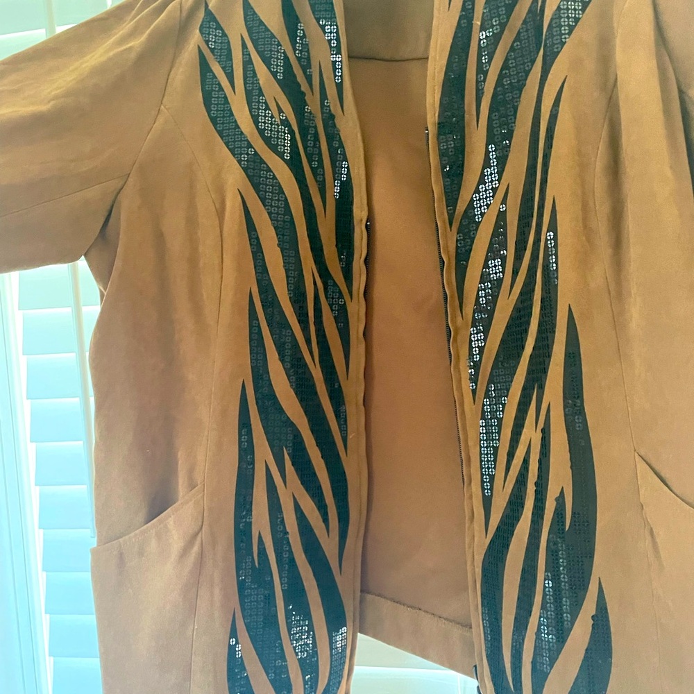Like new Bob Mackie Wearable Art Faux Suede Jacket